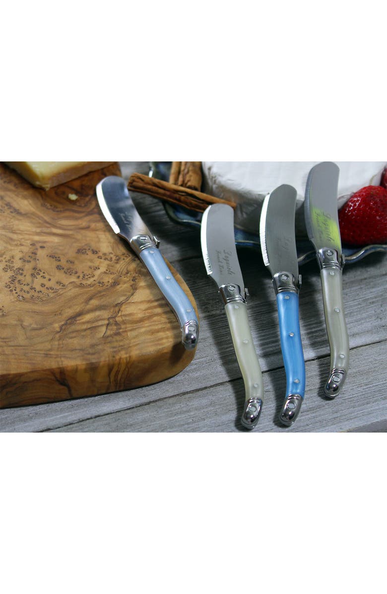 FRENCH HOME 7-Piece Laguiole Cream & Blue Cheese Knife & Spreader Set, Alternate, color, Blue And Ivory
