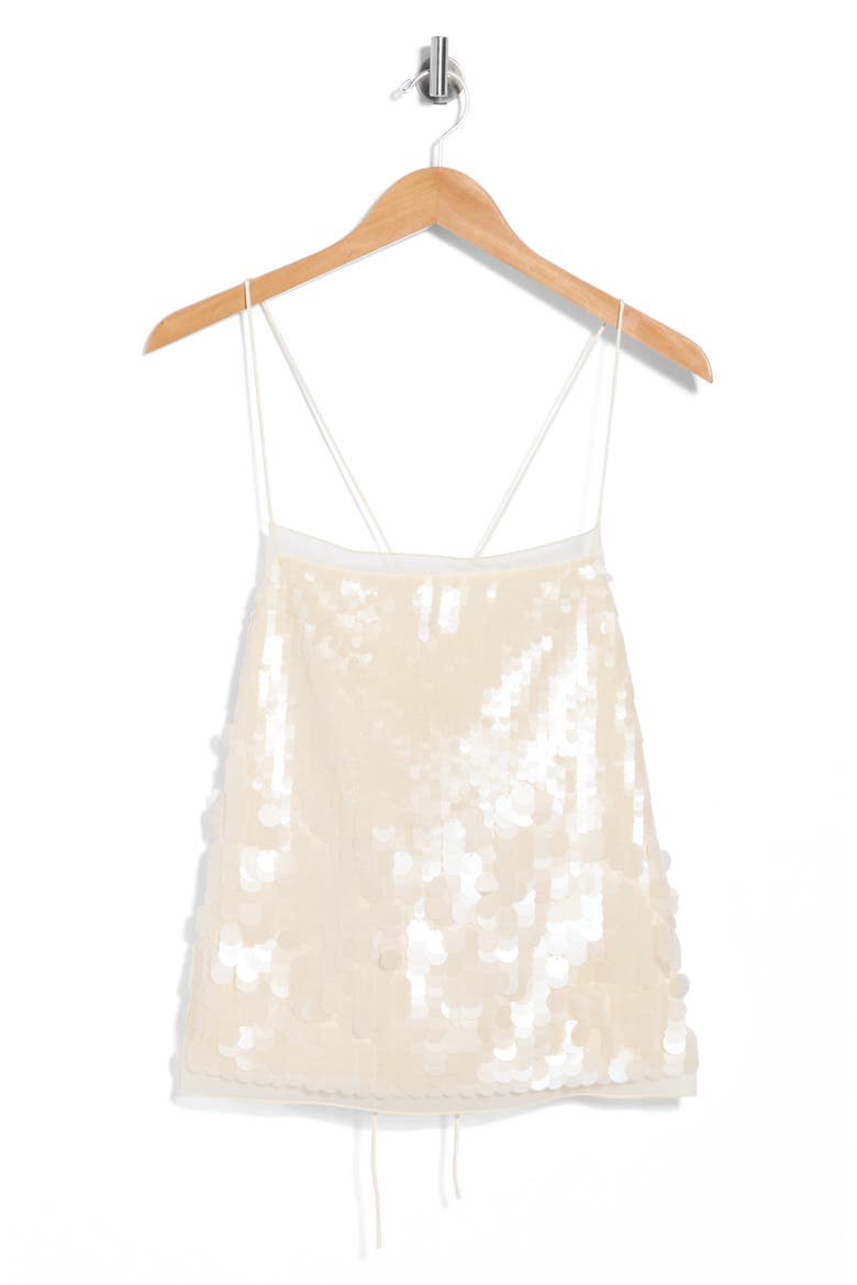 Salia Sequin Embellished Camisole, Main, color, CREAM