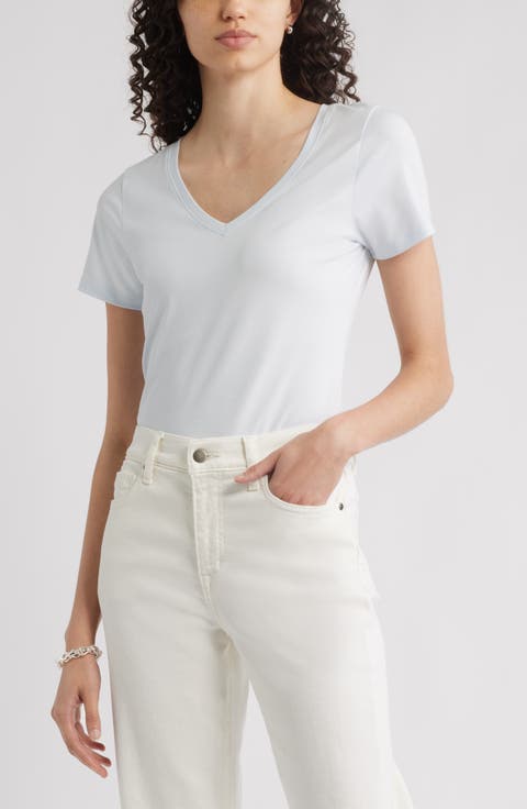 Everyday V-Neck Pima Cotton Blend T-Shirt