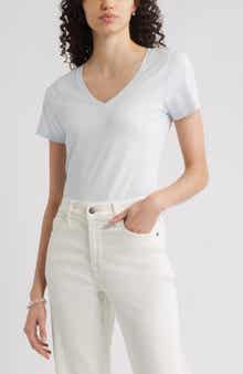 Nordstrom Everyday V-Neck Pima Cotton Blend T-Shirt
