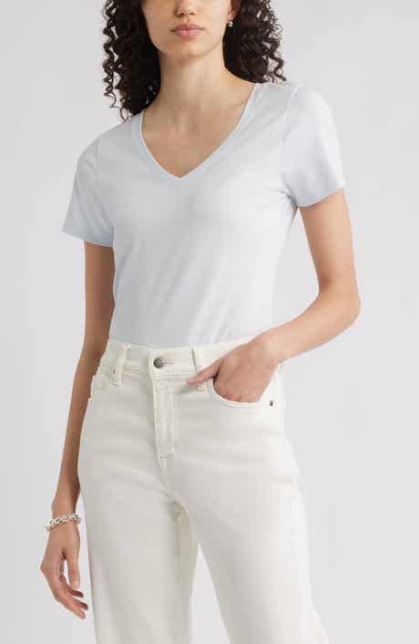 Nordstrom Everyday V-Neck Pima Cotton Blend T-Shirt