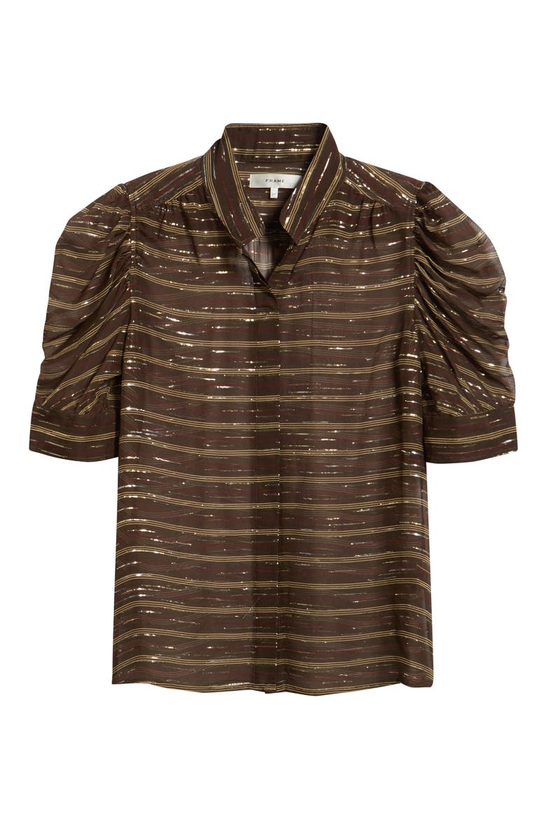 The Gillian Puff Sleeve Top, Main, color, OAKWOOD MULTI