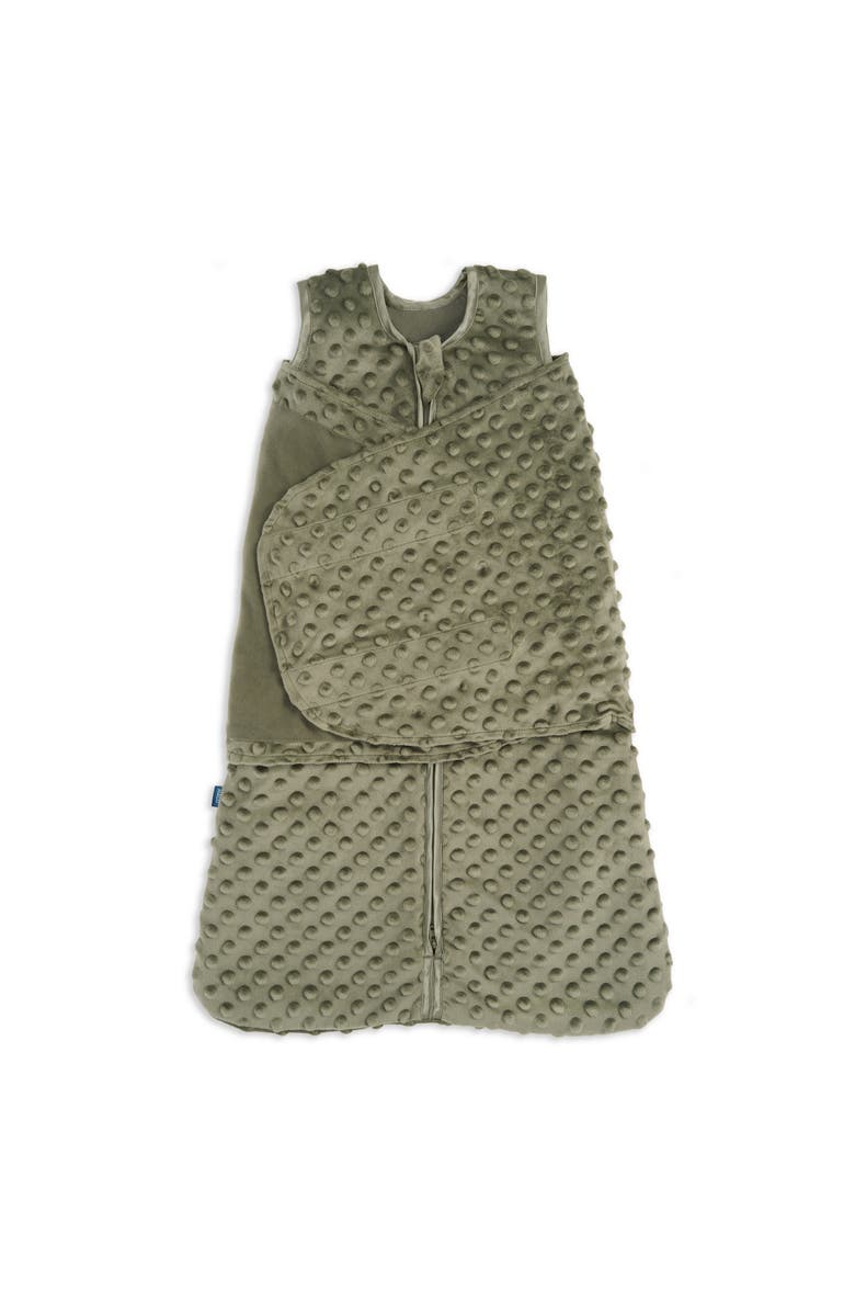 HALO Plush Dots Velboa 3.0 TOG Sleepsack Swaddle, Main, color, Olive Green