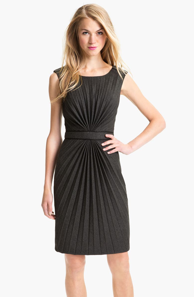 Maggy London Starburst Pleat Sheath Dress, Main, color, 