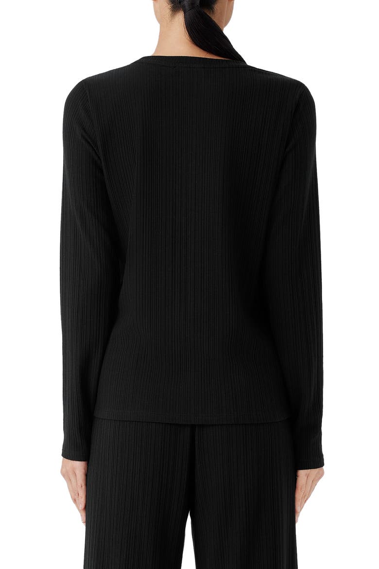 Long Sleeve Crewneck Top, Alternate, color, BLACK