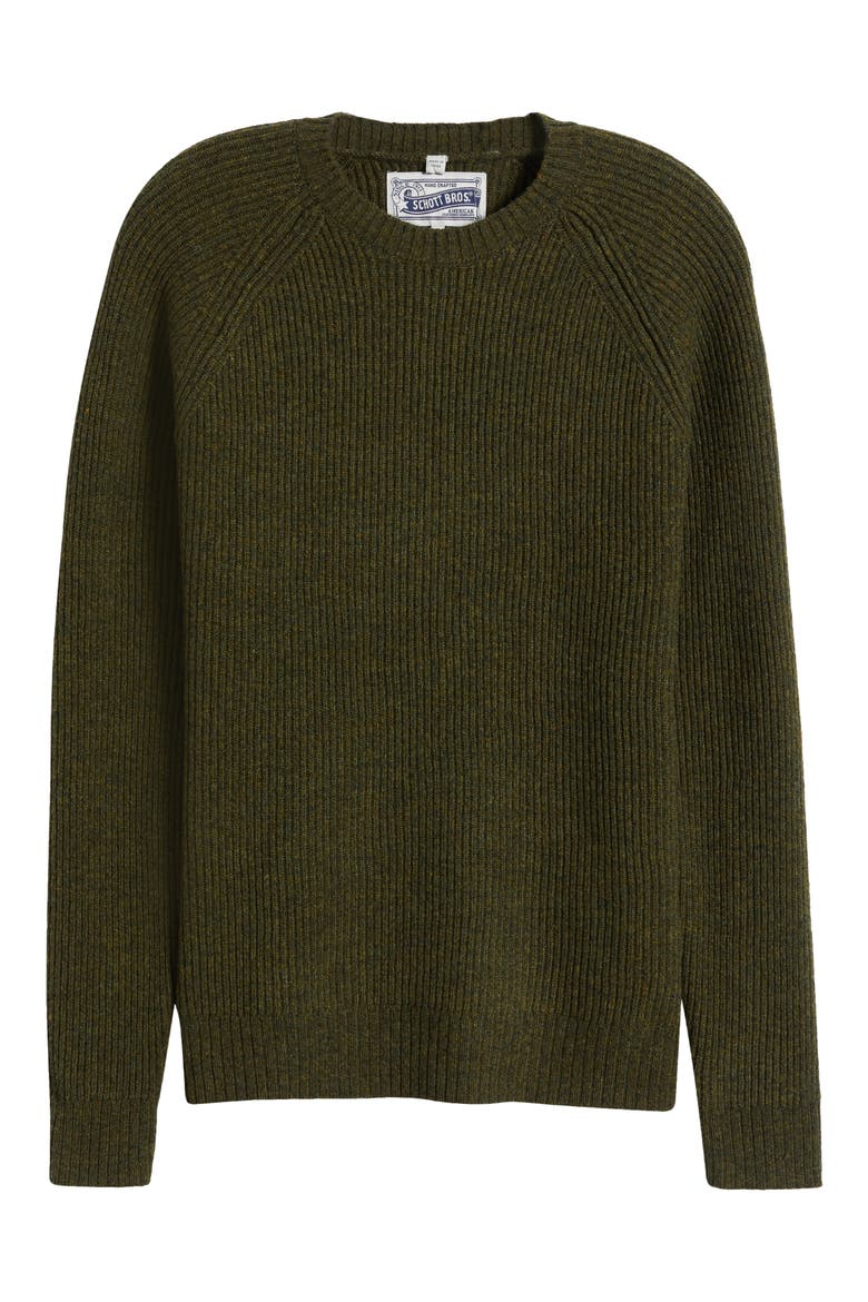 Ribbed Wool Blend Sweater, Alternate, color, MOSS