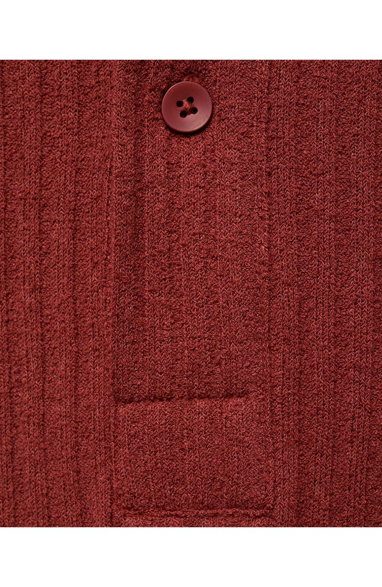 MANGO Textured Knit Polo, Alternate, color, Cherry