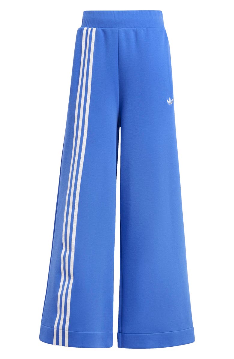 adidas Off Placed 3-Stripes Wide Leg Sweatpants, Alternate, color, Blue