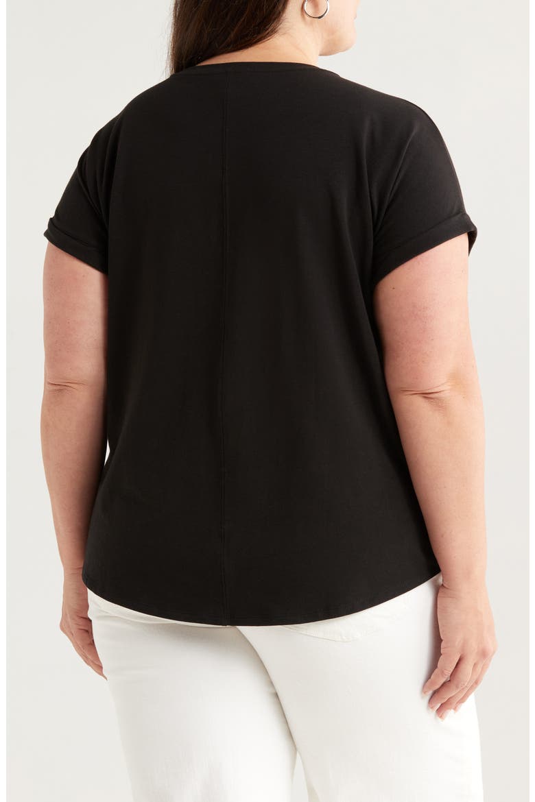 Cuff Sleeve T-Shirt, Alternate, color, BLACK