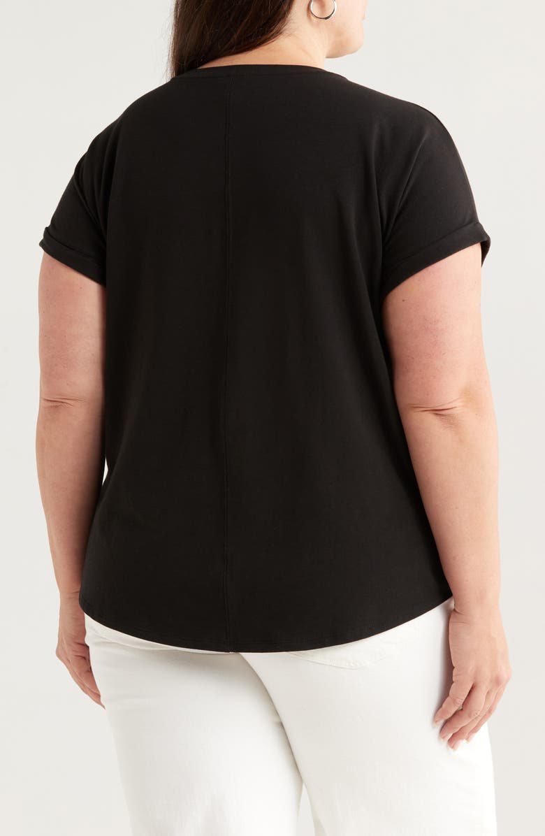 Caslon<sup>®</sup> Cuff Sleeve T-Shirt, Alternate, color, Black
