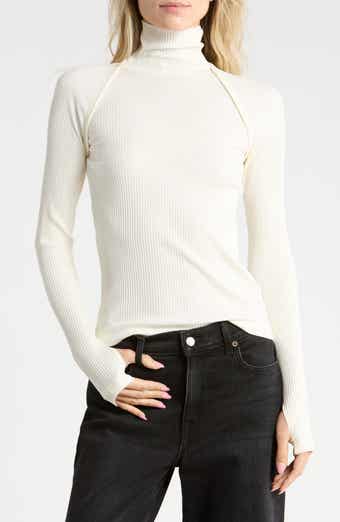 Layered Rib Turtleneck Top