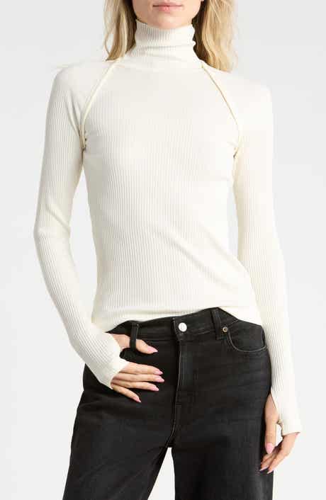 Layered Rib Turtleneck Top