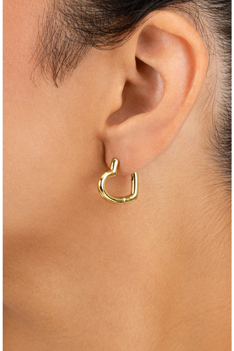 Elle Heart Hoop Earrings, Alternate, color, GOLD