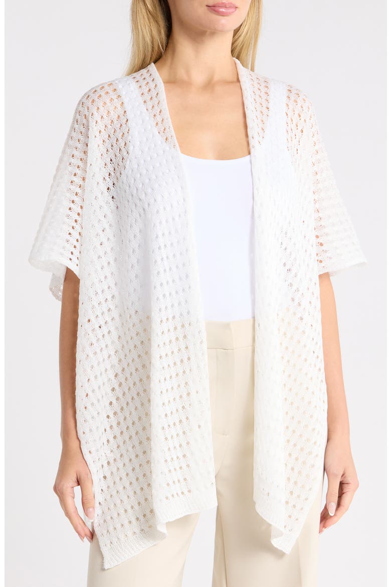 Metallic Open Weave Wrap, Main, color, WHITE