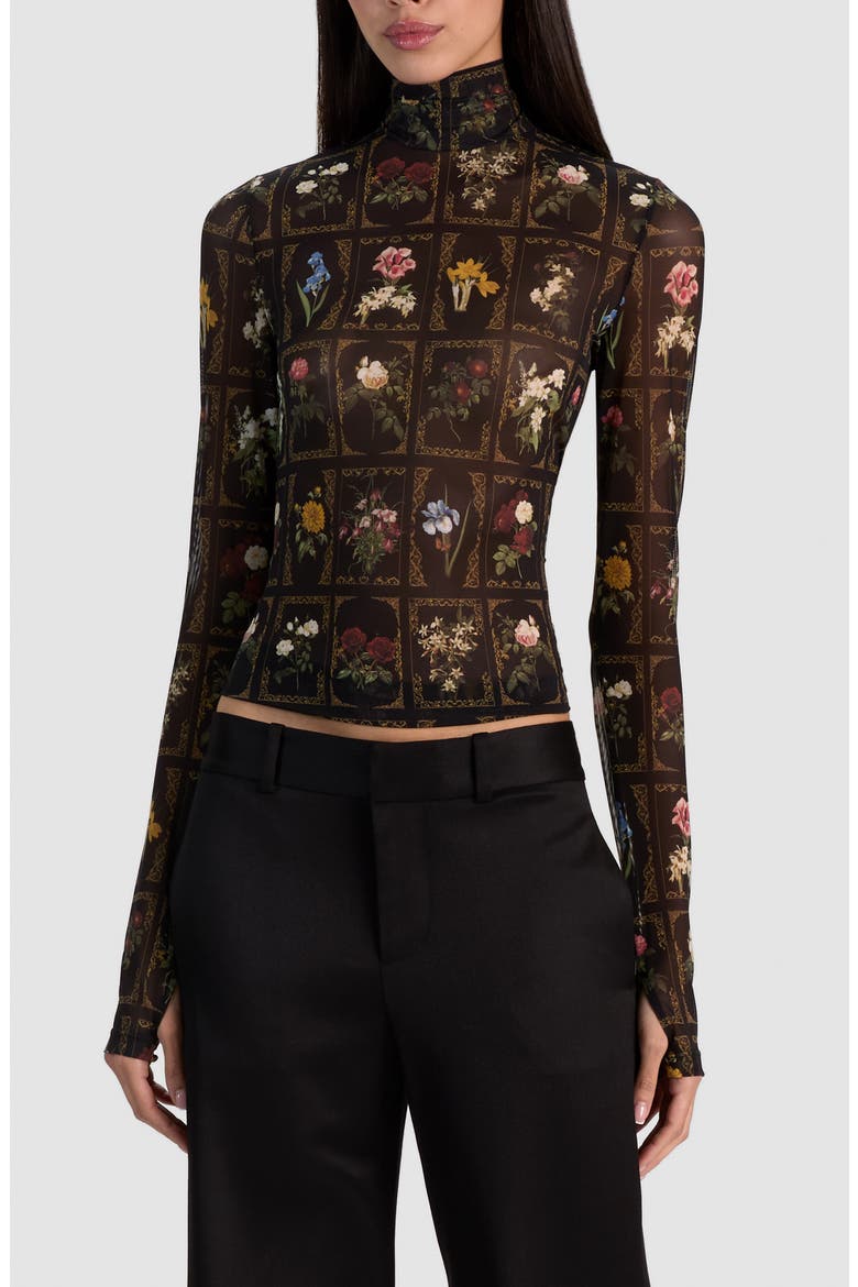 Delaina Printed Turtleneck Top, Main, color, GALLERY GARDEN