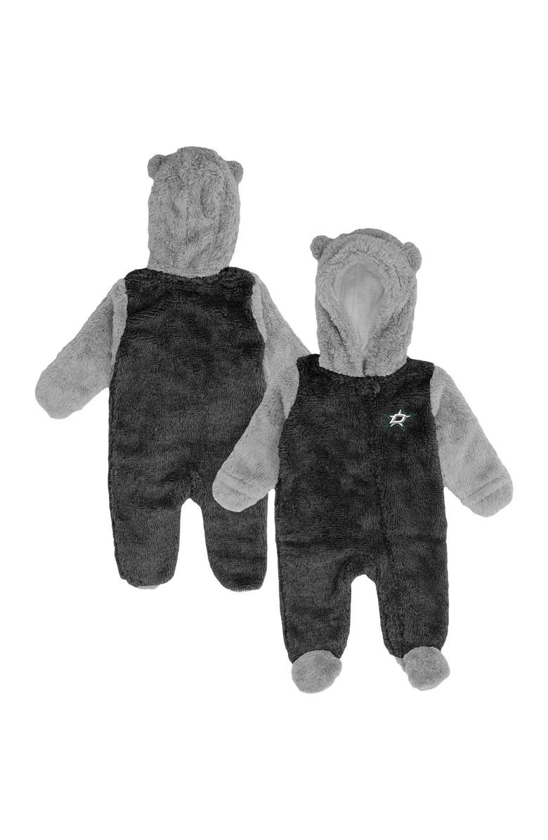 Outerstuff Newborn & Infant Black Dallas Stars Game Nap Teddy Fleece Bunting Full-Zip Sleeper, Main, color, Black