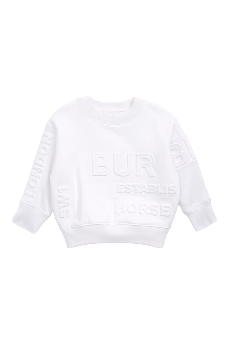 Kids' Alven Embossed Horseferry Logo Sweatshirt, Main, color, WHITE