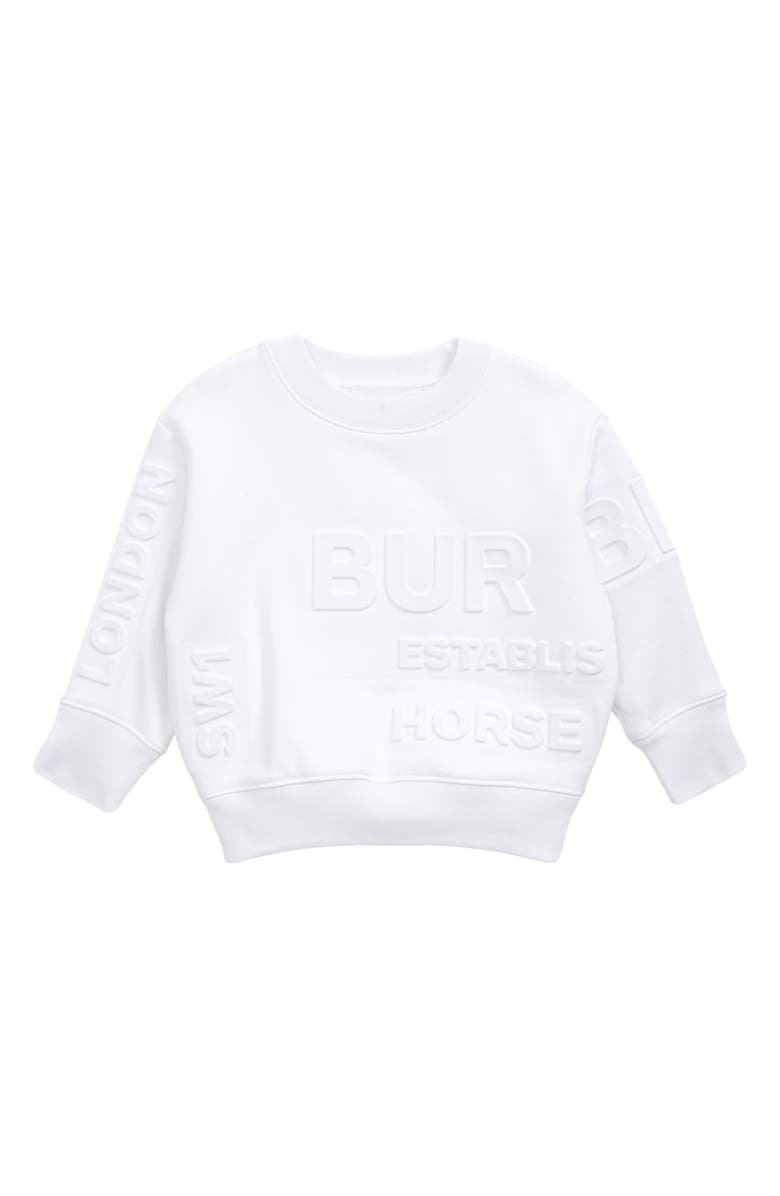 Burberry Kids' Alven Embossed Horseferry Logo Sweatshirt, Main, color, 