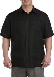 Oak Hill by DXL Big & Tall Embroidered Panel Sport Shirt