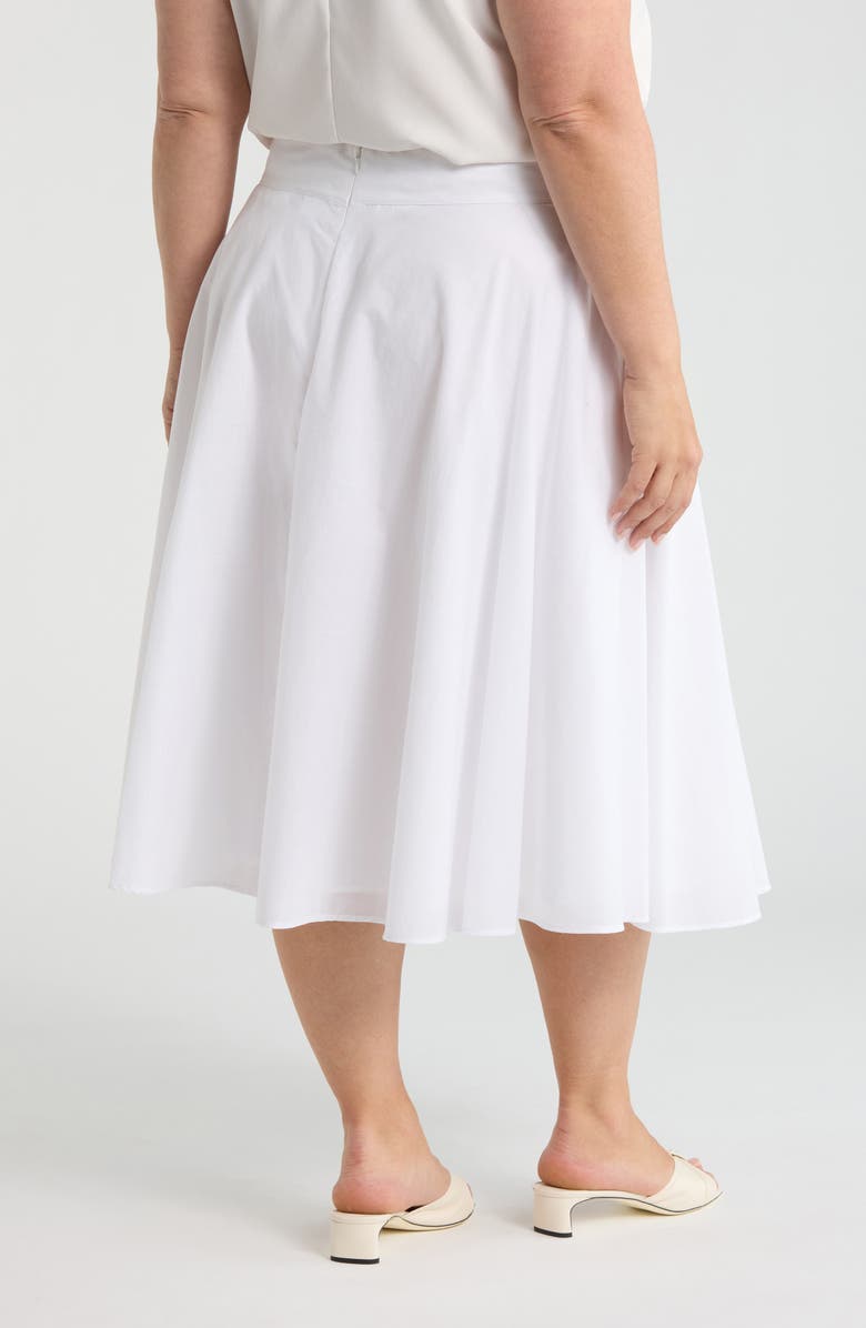 Tahari ASL Tie Waist Midi Skirt, Alternate, color, Ivory