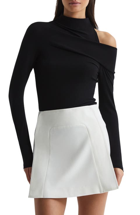 Amy Cutout Shoulder Mock Neck Top