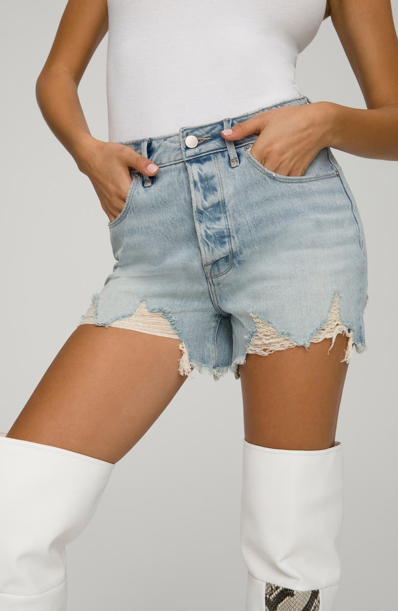 Good American Bombshell Cutoff Denim Shorts, Alternate, color,