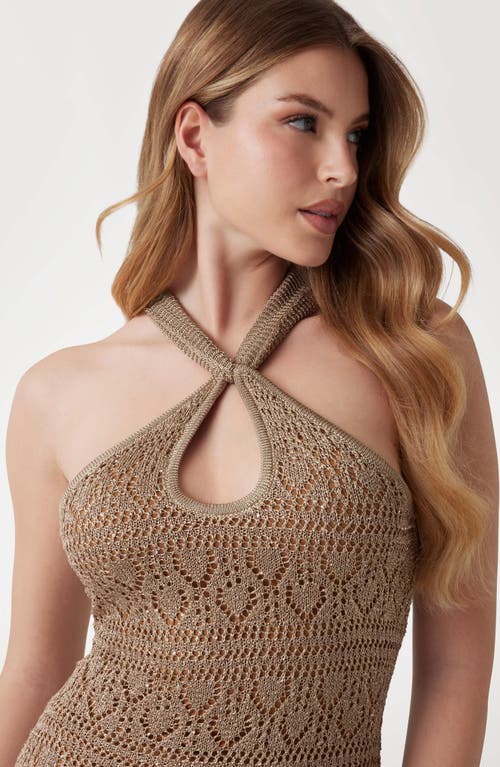Guess Cynthia Sequin Keyhole Maxi Dress In Brown