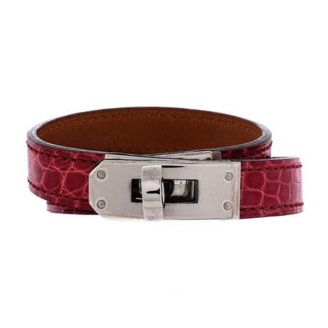 Kelly Double Tour Bracelet Shiny Alligator