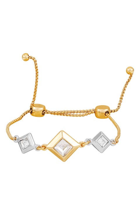 Two-Tone Crystal Slider Bracelet