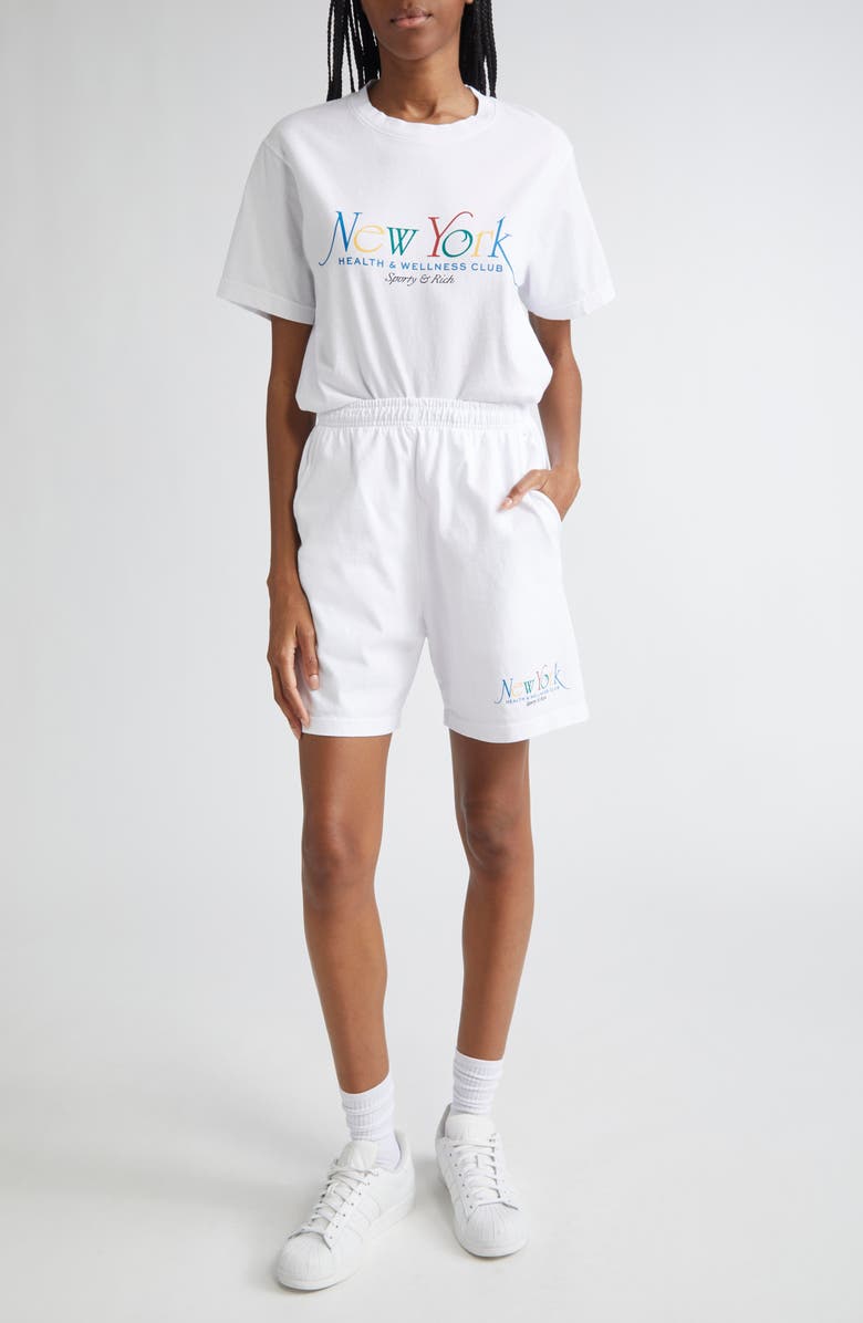 Sporty & Rich New York Graphic T-Shirt, Alternate, color, White/ Ruby/ Alpine/ Blue