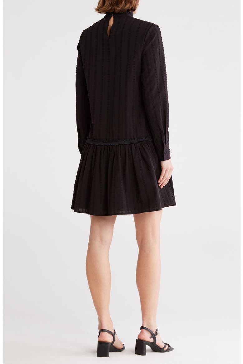 Sara Dropwaist Long Sleeve Dress, Alternate, color, BLACK