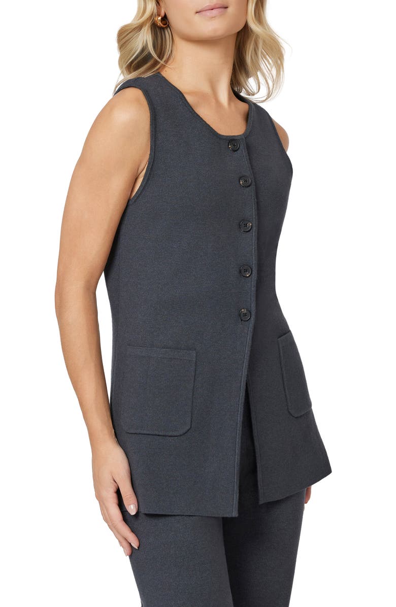 Scotch & Soda Longline Sweater Vest, Alternate, color, Charcoal Grey Heather