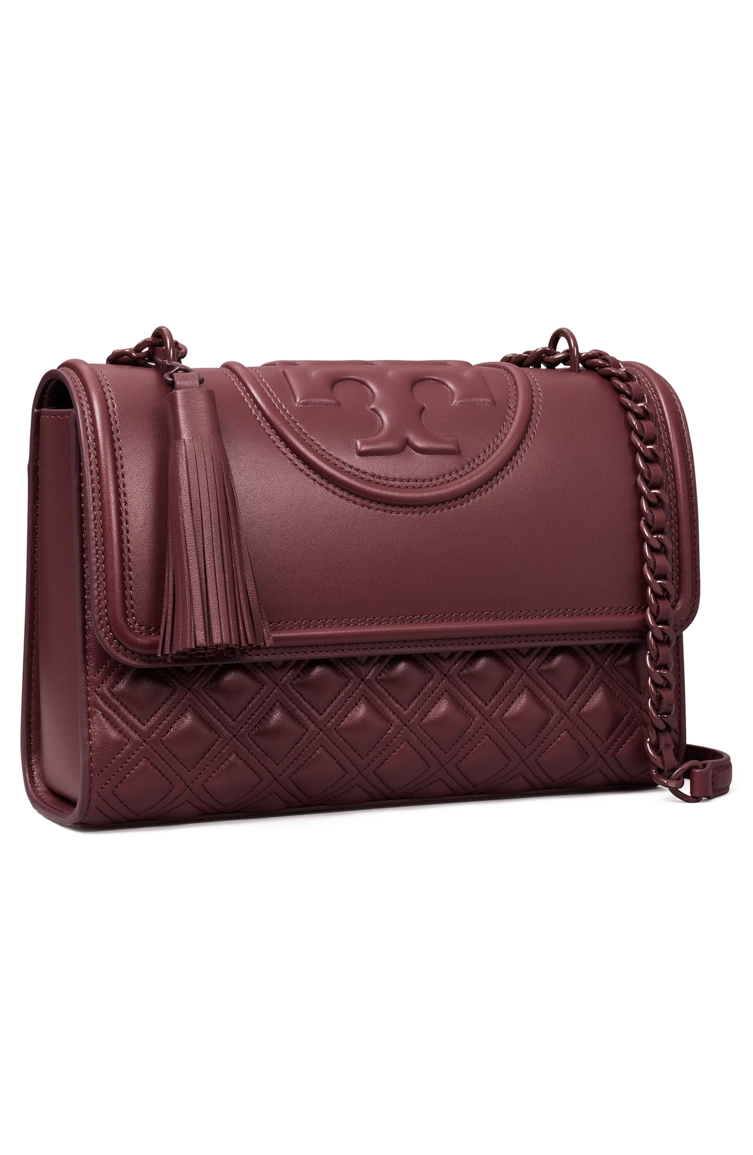 Fleming Convertible Leather Shoulder Bag, Alternate, color, WINE