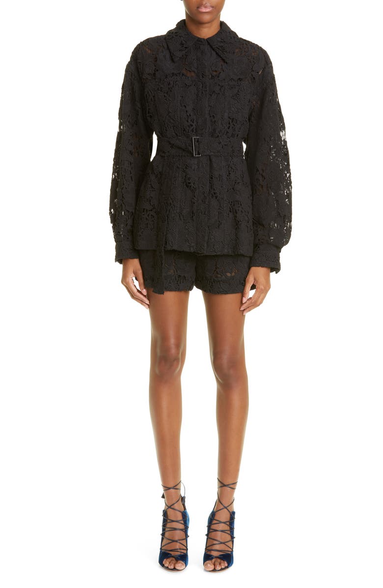 Jason Wu Collection Floral Guipure Lace Cotton Shorts, Alternate, color, 