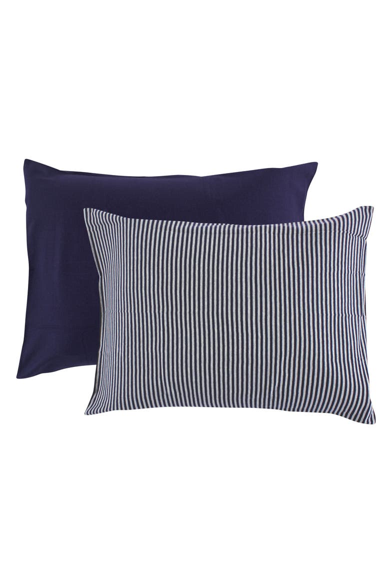 Organic Cotton Pillow Cover, Main, color, Navy Heather Gray