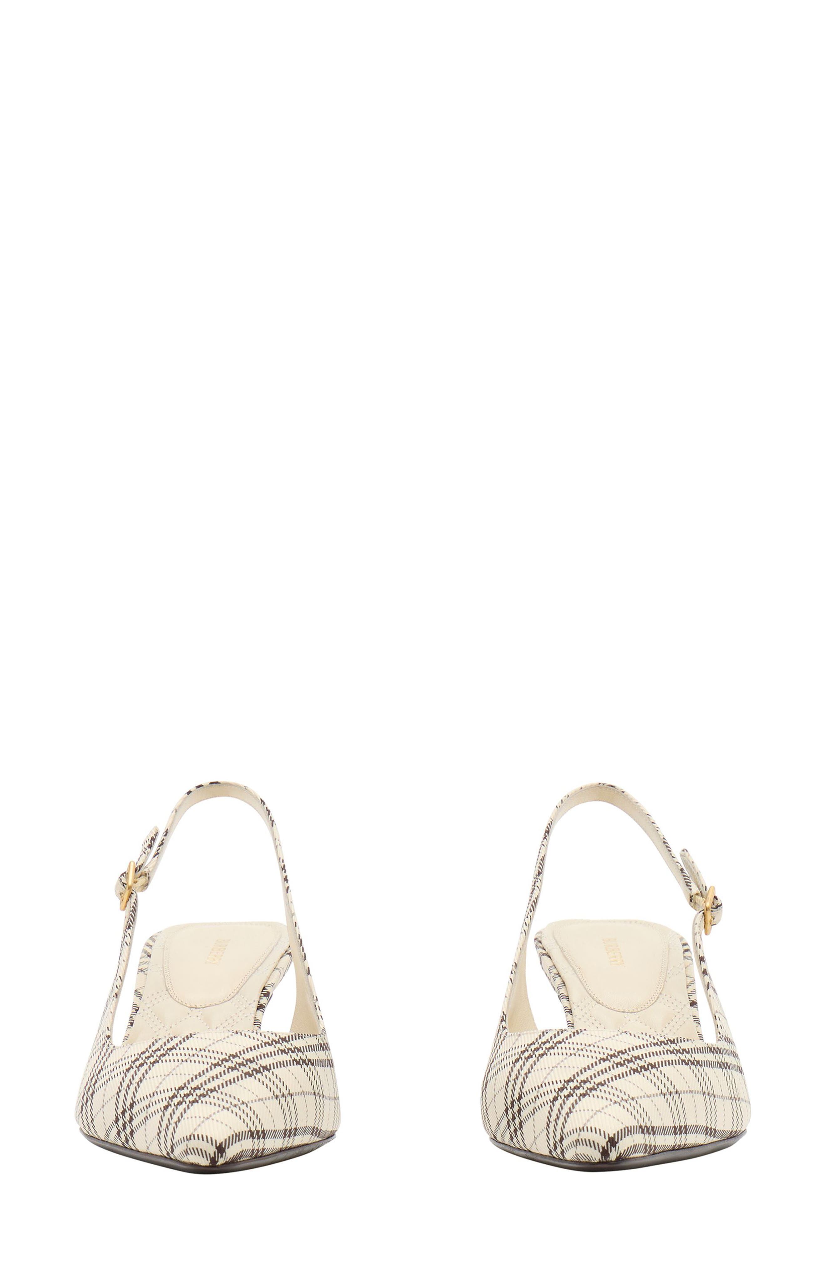Dame Check Slingback Pump, Alternate, color, LIGHT BEIGE IP CHECK