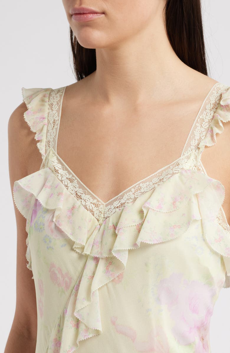 LoveShackFancy Serima Floral Ruffle Minidress, Alternate, color,