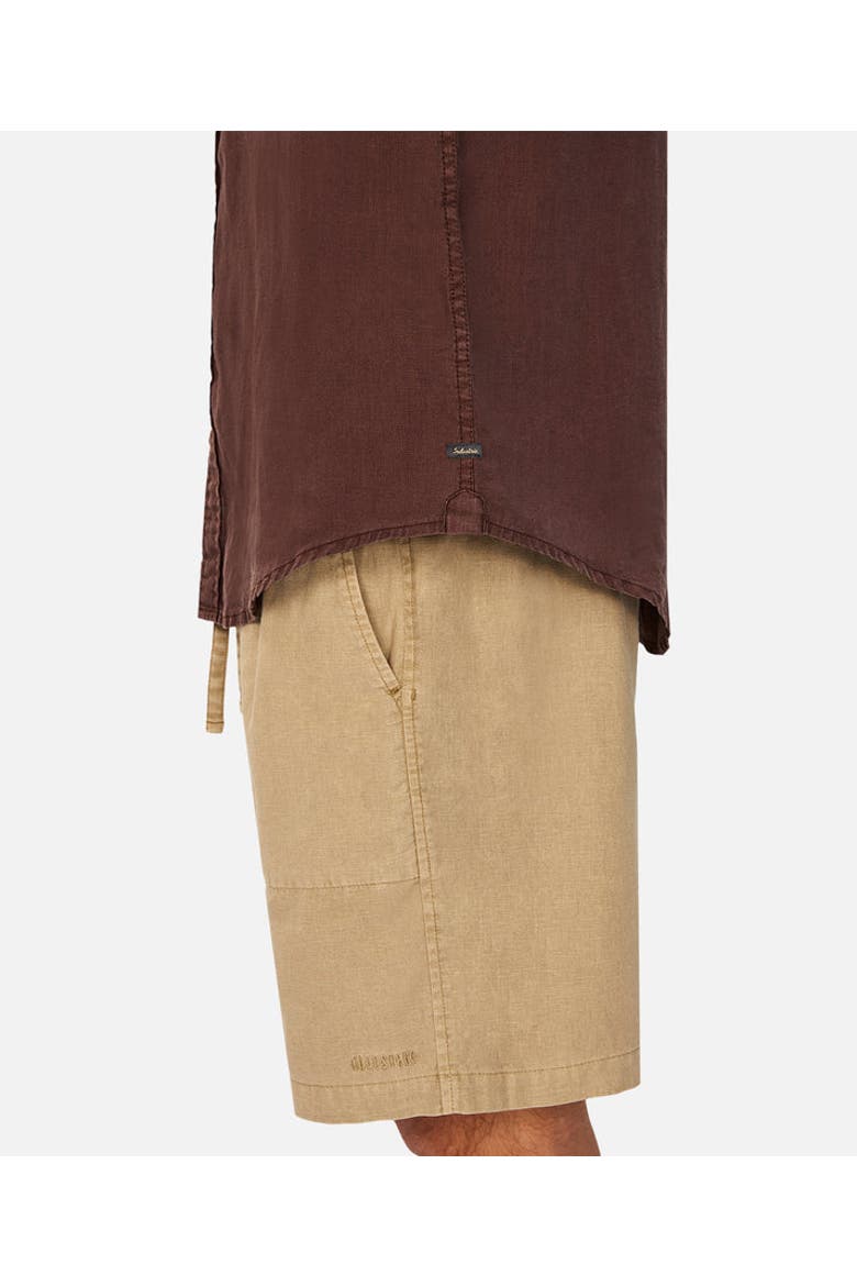 The Tennyson Linen Long Sleeve Shirt, Alternate, color, BORDEAUX