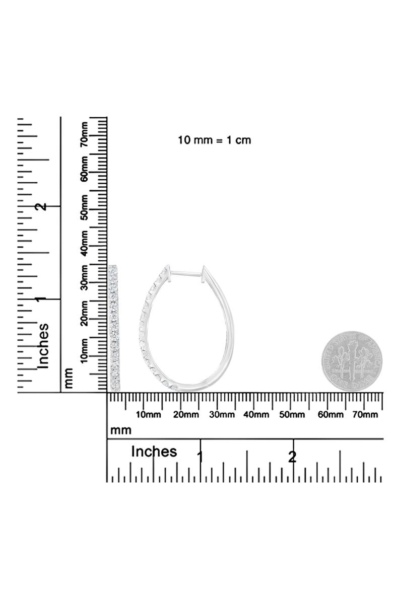 Haus of Brilliance 14K White Gold 2.0 Cttw Diamond Oblong Hinged Hoop Earrings, Alternate, color, White