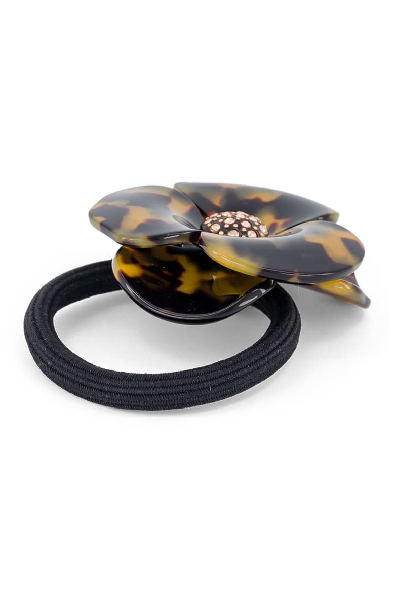 Camelia Acetate Hair Tie, Alternate, color, Tortoiseshell