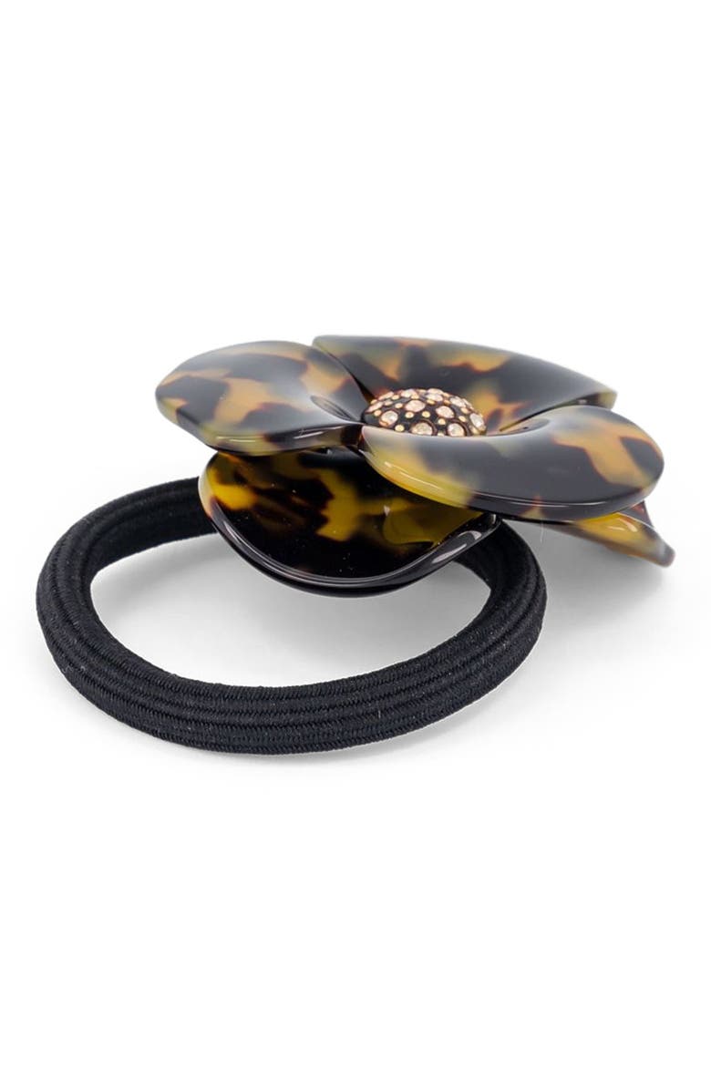 Alexandre de Paris Camelia Acetate Hair Tie, Alternate, color, Tortoiseshell