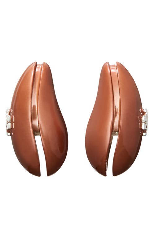 Tory Burch Small Wave Drop Earrings In Rust