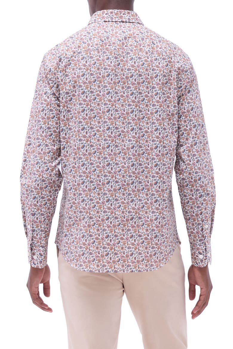Julian Shaped Fit Floral Stretch Cotton Button-Up Shirt, Alternate, color, JAFFA
