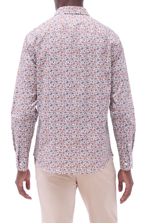 Bugatchi Julian Shaped Fit Floral Stretch Cotton Button-up Shirt In Jaffa