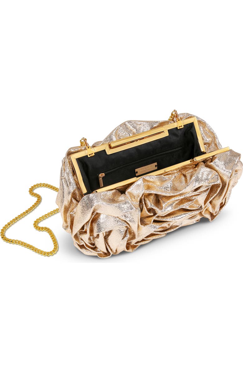 BADGLEY MISCHKA Jett Metallic Rosette Cluster Clutch, Alternate, color, Gold