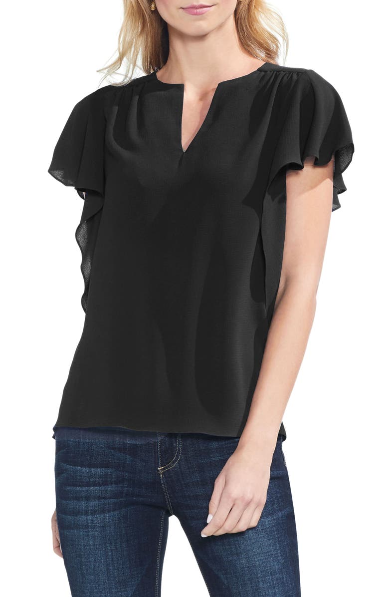 Vince Camuto Flutter Sleeve Textured Top, Main, color, 