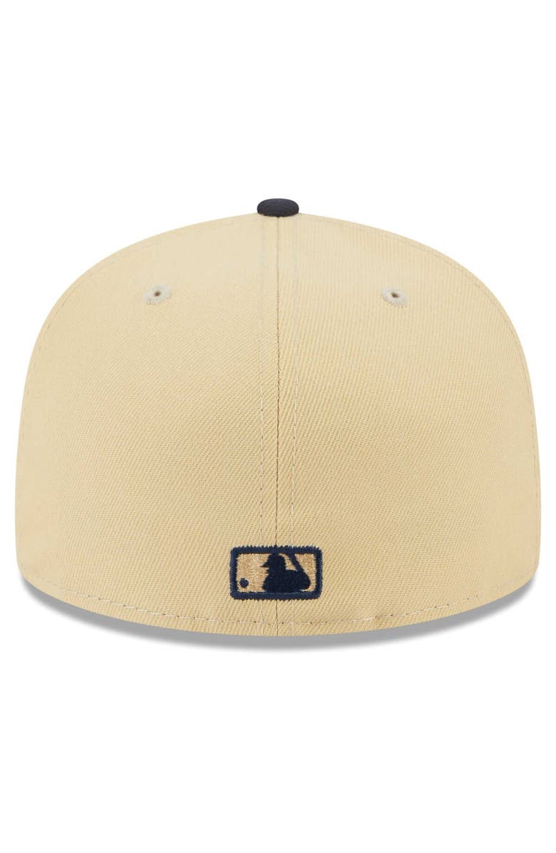 New Era Men's New Era Cream/Navy Boston Red Sox Illusion 59FIFTY Fitted Hat, Alternate, color,