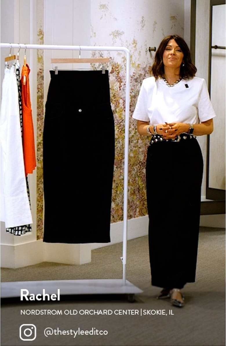 Denim Midi Maternity Skirt, sales video thumbnail