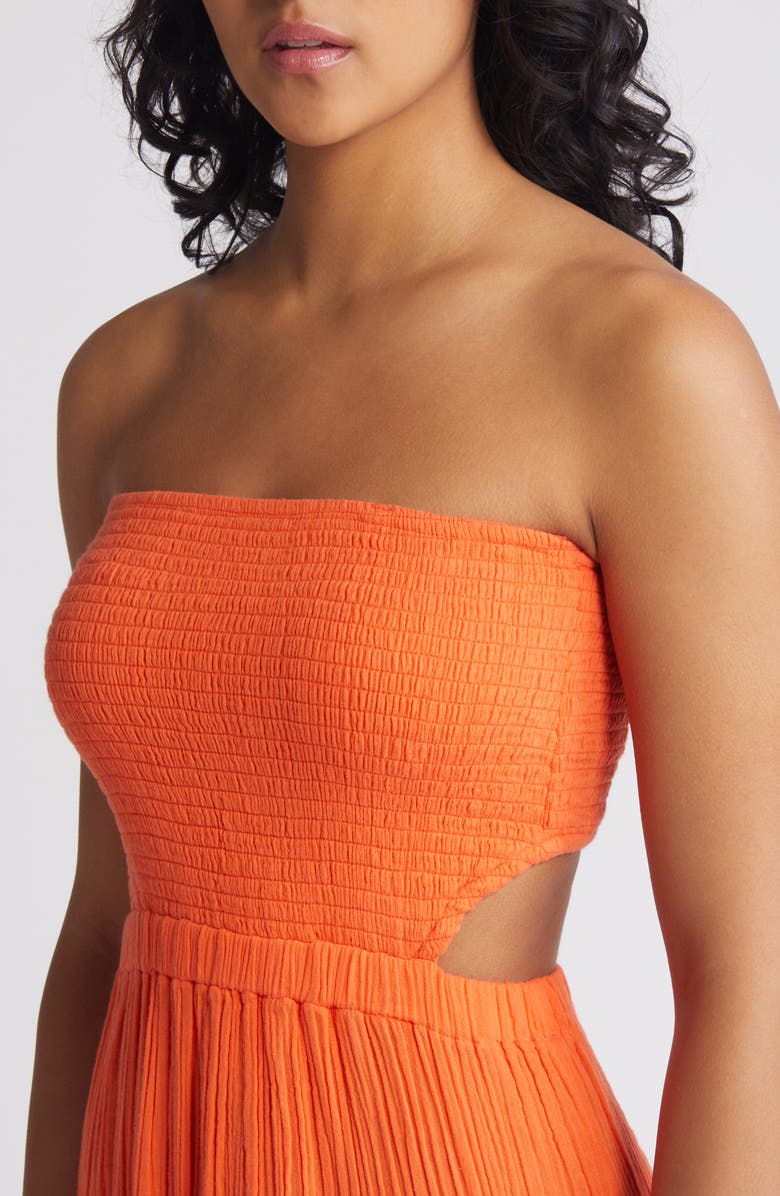 Rip Curl Premium Surf Strapless Cutout Maxi Dress, Alternate, color, Bright Orange