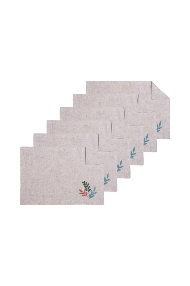 Springtime Blooms Set of 6 Placemats 14" x 20", Main, color, Blue